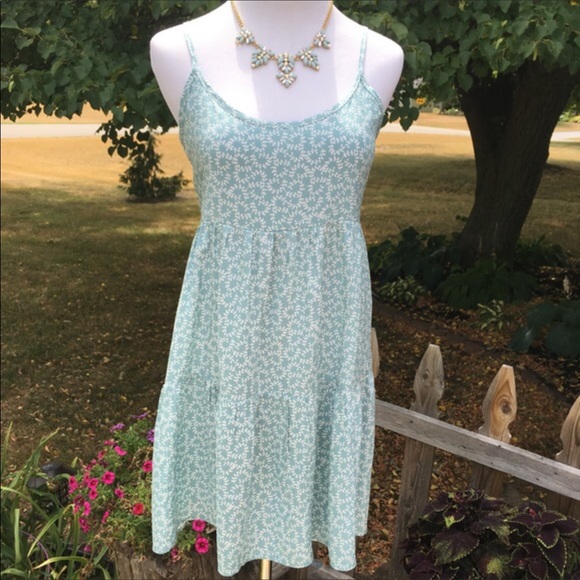 BEAUTIFUL PEASANT DRESS BLUE WITH TINY WHITE FLOWERS - Picture 2 of 6